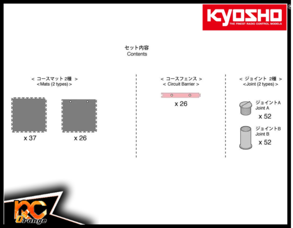 RC ORANGE KYOSHO Mini Z Grand Prix Circuit 87053 01B Kit extension dalles pleines 50cmx50cm