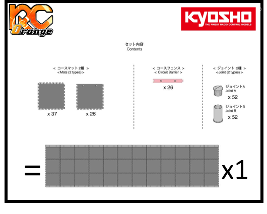 RC ORANGE KYOSHO Mini Z Grand Prix Circuit 887051 01 Kit extension 50cmx50cm