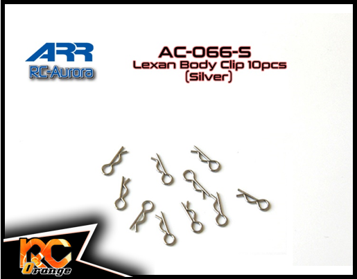 RC ORANGE RC AURORA AC 066 S 10 clips de carrosserie silver