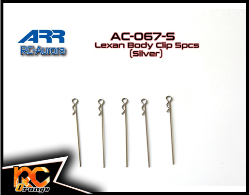 RC AURORA – AC-067-S – 10 clips de carrosserie version long silver –  Rcorange