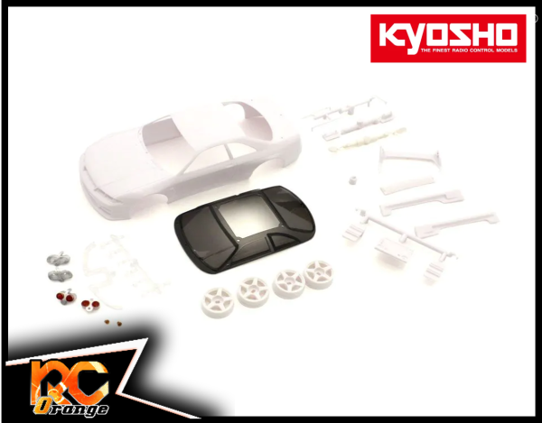 RC ORANGE KYOSHO MZN197 Carrosserie blanche a peindre avec jantes 4WD N.L.94mm NISSAN GT R NISMO R33