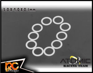 RC ORANGE ATOMIC TS 142 RONDELLE Rondelle de calage pour cardan CVD universal drive shaft 3x4x0.1mm 10pcs