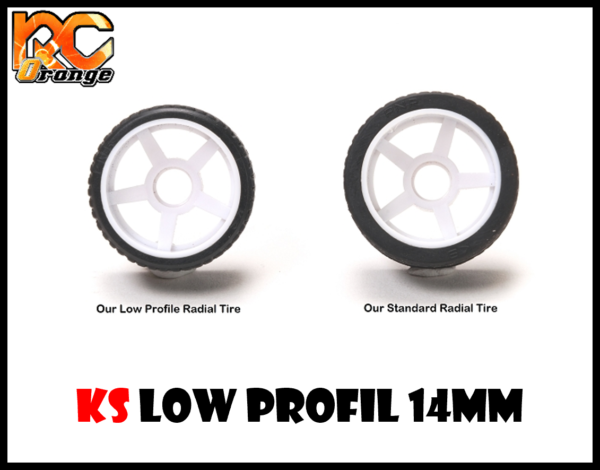 RC ORANGE PN RACING KS4930 Pneu arriere 14mm en gomme KSM Compound Low Profil Radial MEDIUM 2