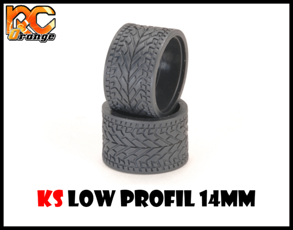 RC ORANGE PN RACING KS4930 Pneu arriere 14mm en gomme KSM Compound Low Profil Radial MEDIUM 3