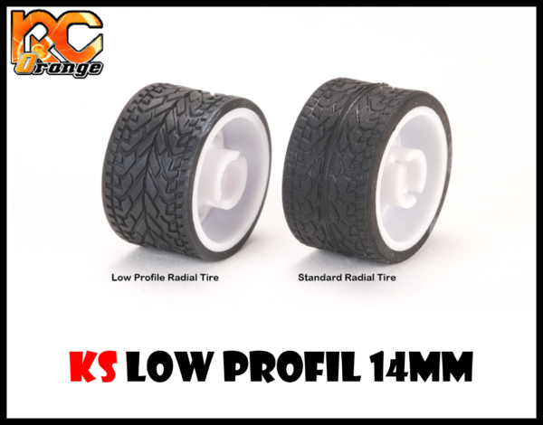 RC ORANGE PN RACING KS4930 Pneu arriere 14mm en gomme KSM Compound Low Profil Radial MEDIUM