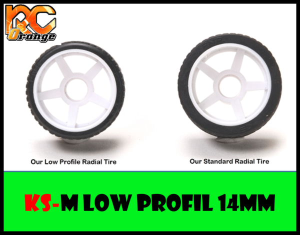 RC ORANGE PN RACING KSM720 Pneu arriere 14mm en gomme KSM Compound Low Profil Radial SUPER SOFT pour RCP Track 1 Paire 1