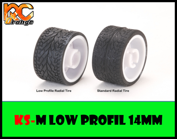 RC ORANGE PN RACING KSM720 Pneu arriere 14mm en gomme KSM Compound Low Profil Radial SUPER SOFT pour RCP Track 1 Paire 3