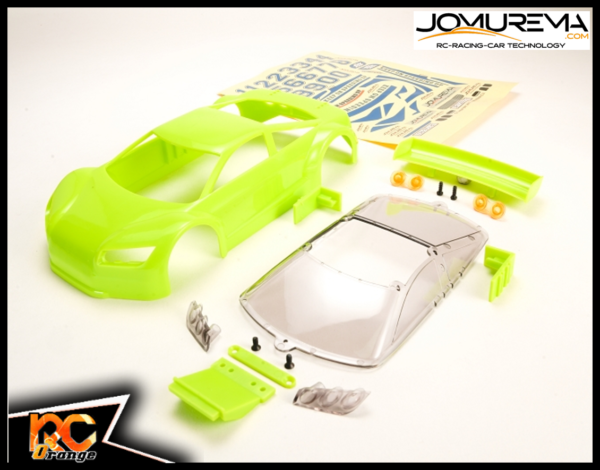 RC ORANGE JOMUREMA JOM280372 Carrosserie rouge MM 98mm Jomurema Bodywork ABS vert pomme avec stickers