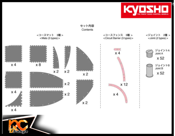 RC ORANGE KYOSHO Mini Z Grand Prix Circuit 87053 04 Kit virage extension oval 50cmx50cm 1
