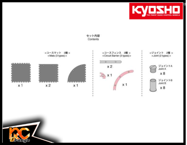 RC ORANGE KYOSHO Mini Z Grand Prix Circuit 87053 05 Kit virage additionnel 50cmx50cm
