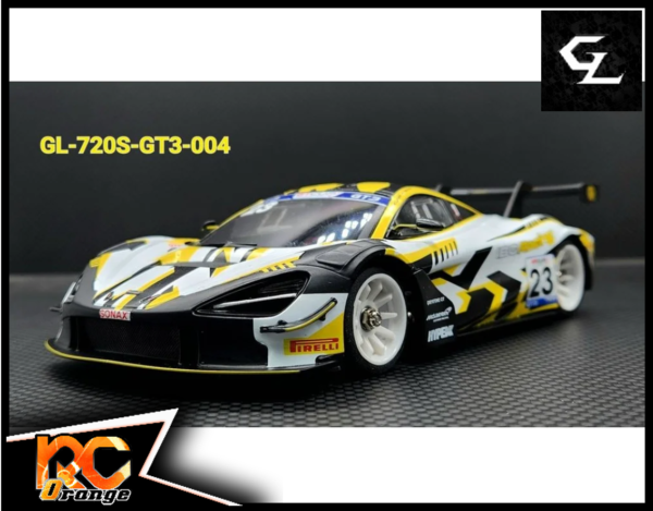 RC ORANGE GL RACING GL 720S GT3 004 W.MM.102 GL 720S GT3 body 004 n°23 Jaune et Blanche LIMITED EDITION