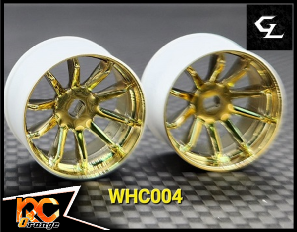 RC ORANGE GL RACING WHC004 G Jante arrière R10 carbone AWD 1 paire dorée