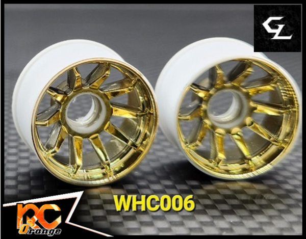 RC ORANGE GL RACING WHC006 G Jante arrière R10 2WD 1 paire dorée