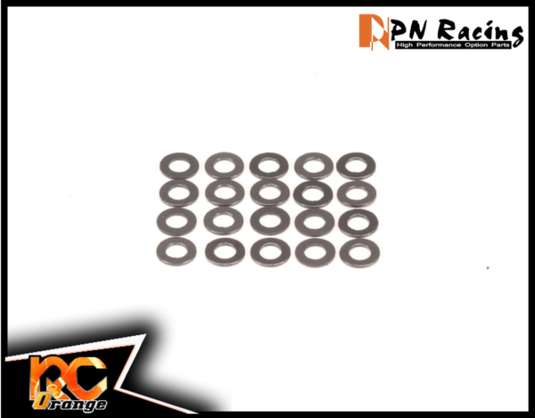 RC ORANGE PN RACING 721402 RONDELLE Graphite Nylon Shims 2.1x4x0.2mm (20pcs)