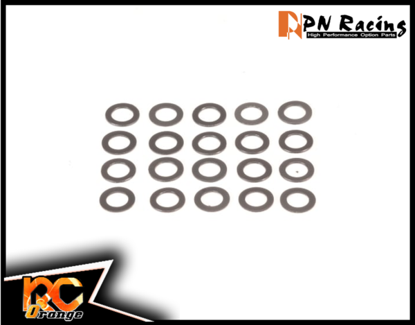 RC ORANGE PN RACING 731502 RONDELLE Graphite Nylon Shims 3.1x5x0.2mm (20pcs)