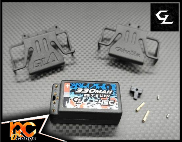 RC ORANGE GL RACING GL LiHV330 Accus Li Po LIHV 2S 7.4V 45C 330mAh double connectique